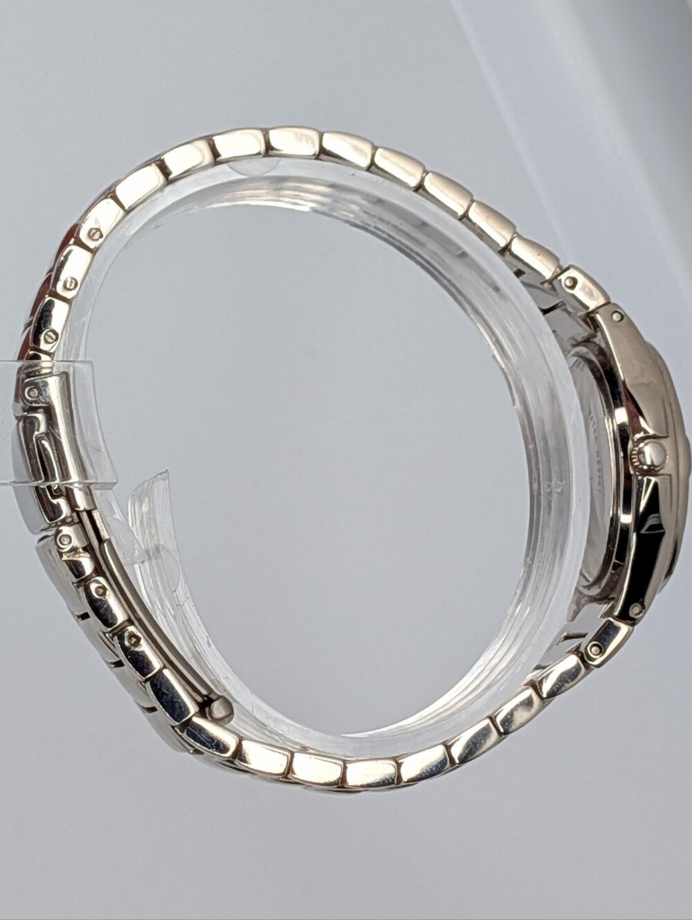 Caravelle Bulova Womens Watch Silver Tone Rhinestone Bezel Mother of Pearl Dial - Picture 6 of 12